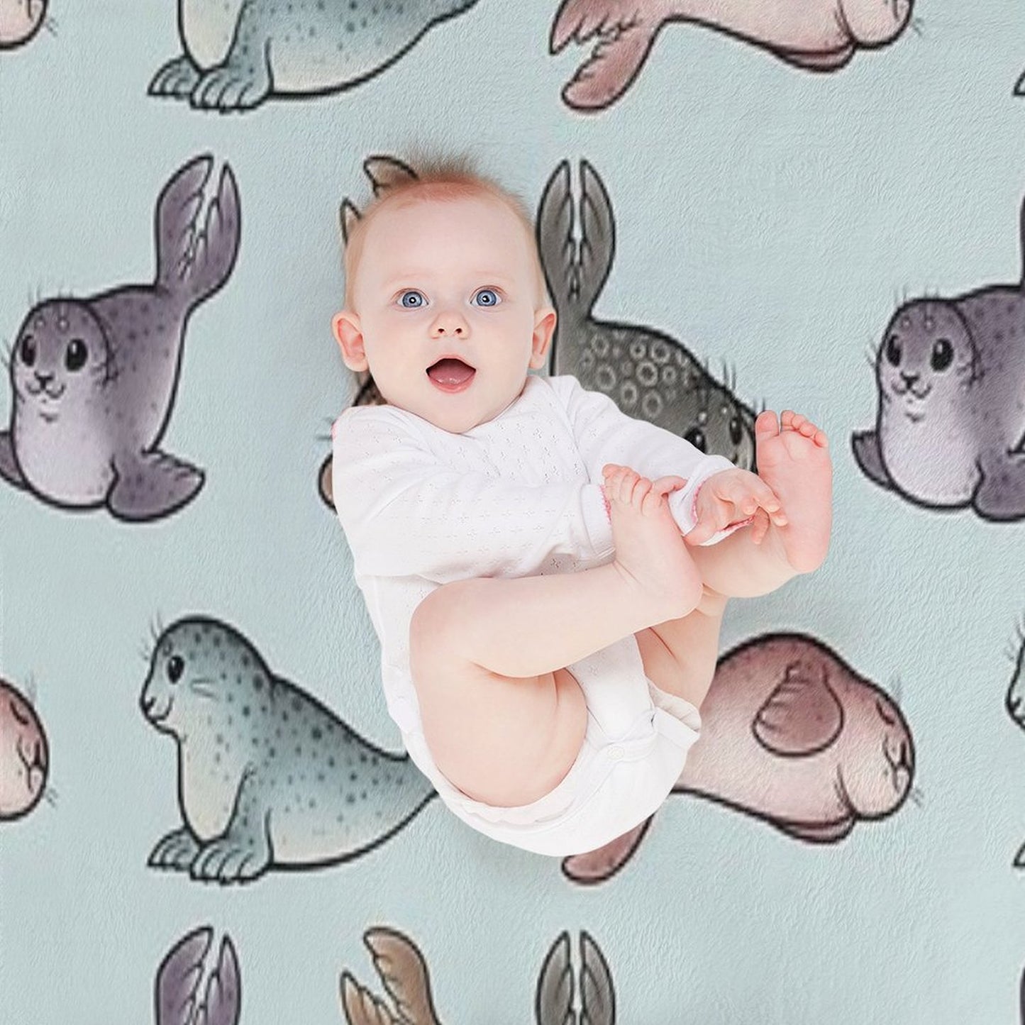 Little Seals Throw Blanket