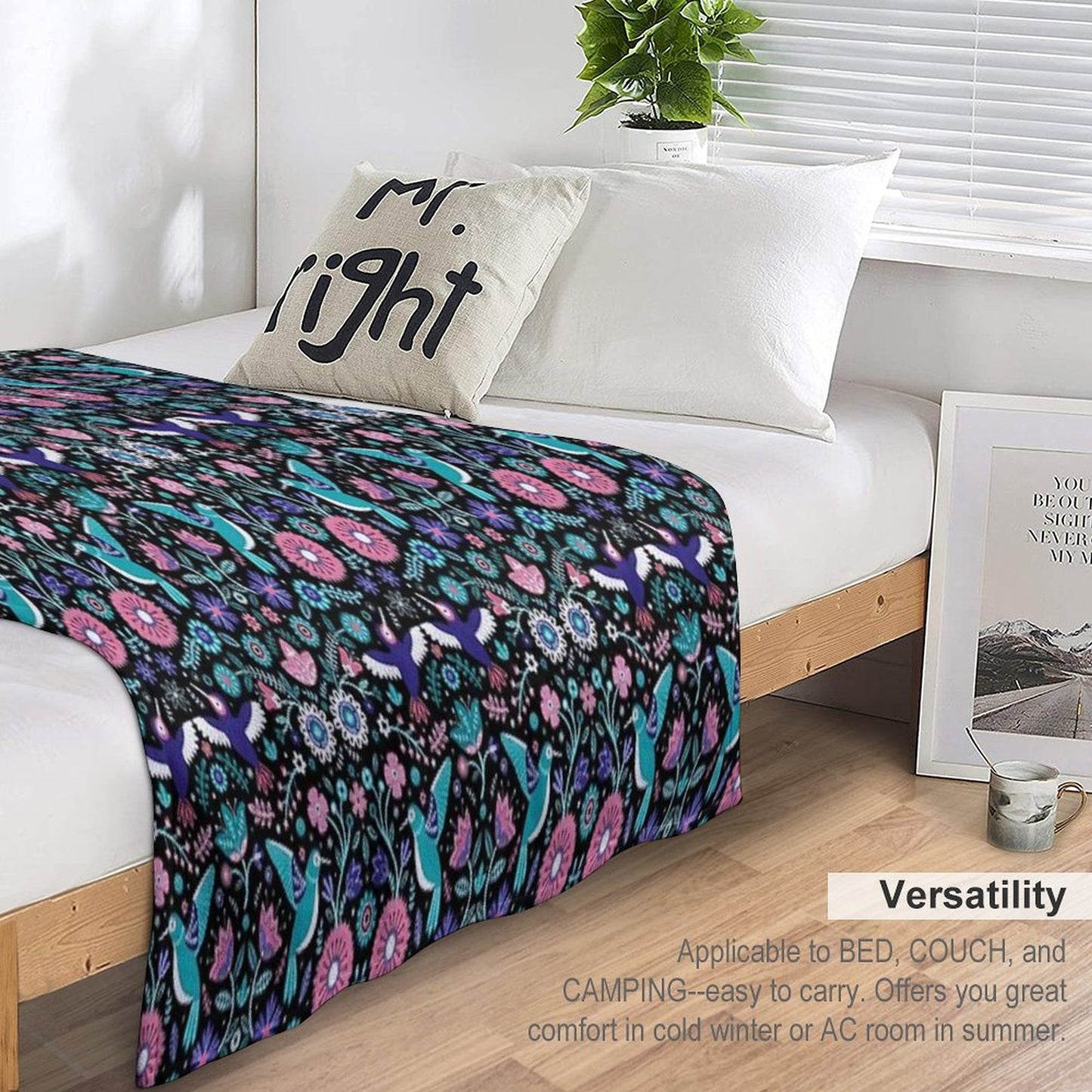 Hummingbird Garden 2 Throw Blanket