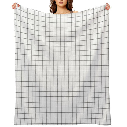 Black Grid Throw Blanket