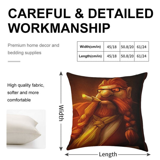 Gragas Alpha Male Linen Throw Pillow Cover