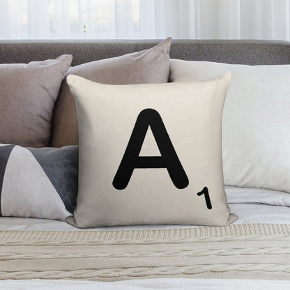 Scrabble Tile A Soft Shrink-Resistant Throw Pillow