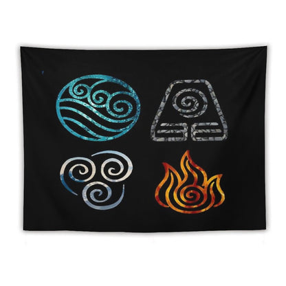 Avatar The Last Airbender Element Symbols Tapestry
