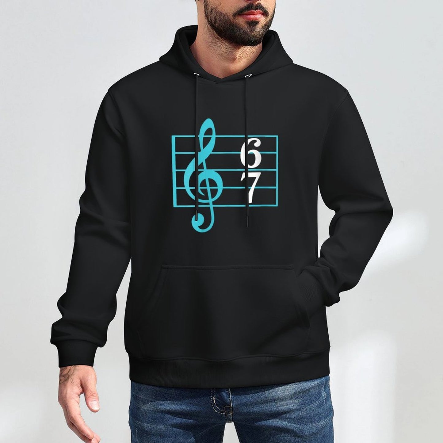 Womens 67 Music Meme Slang Six Seven Music Teacher Funny Musician Cotton-Polyester Blend Hoodie