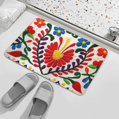 Mexican Flowers Bath Mat