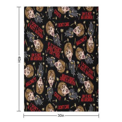 Black  Judge Judy Print Throw Blanket
