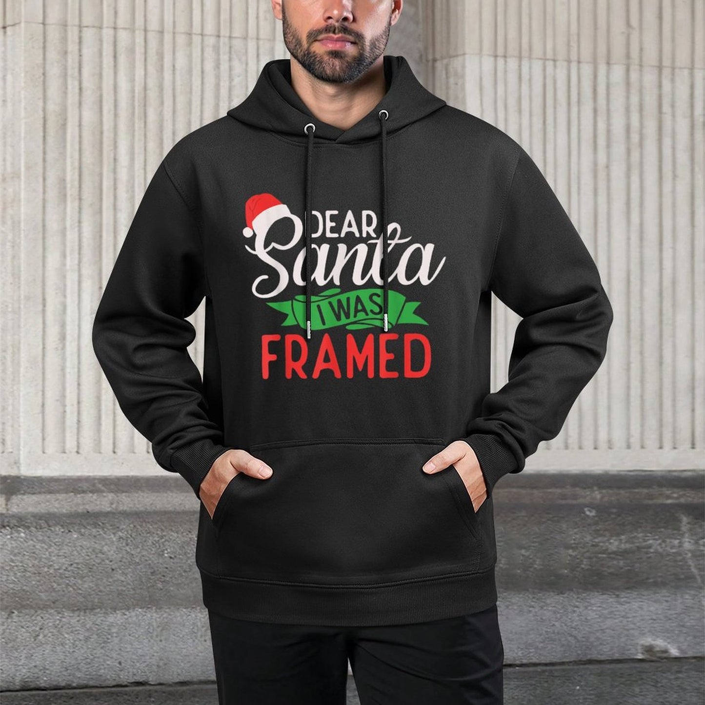 Dear Santa I Was Framed Xmas Christmas Customizable Surface Hoodie