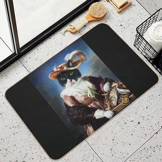 Cat Portrait - Batters  Dirt-Trapping Bath Mat