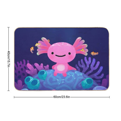 Coral Axolotl Bath Mat