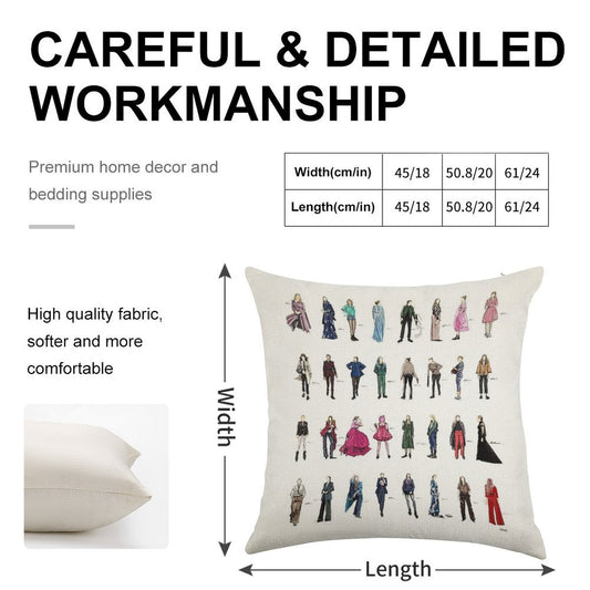 Killing Eve Villanelle Fashion Looks Version3.1 Linen Throw Pillow Cover