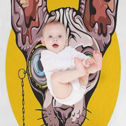 Sphinx Cat with Monocle Throw Blanket