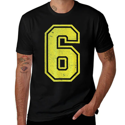 Number 6 Funny Meme 67 Graphic  Oversized Silhouette T-Shirt