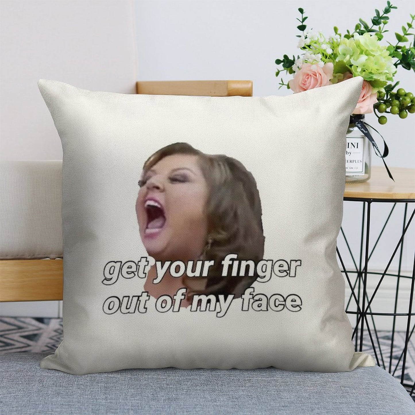 Dance Moms Get Your Finger Out Of My Face Linen Throw Pillow Cover