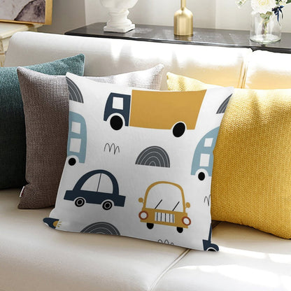 Kids Cars And Trucks Soft Washable Throw Pillow