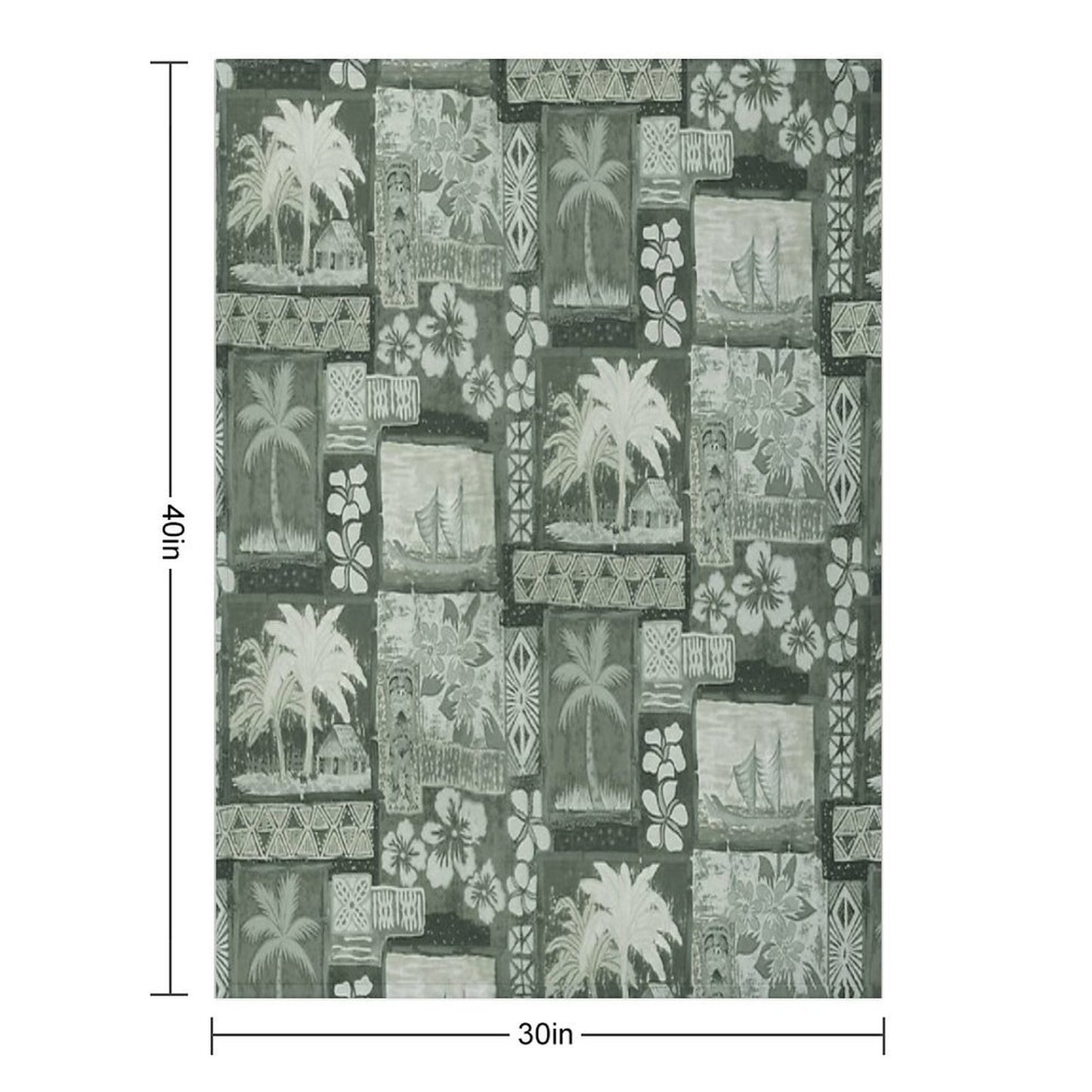 Kona Coast Retro Aloha Shirt Print Throw Blanket