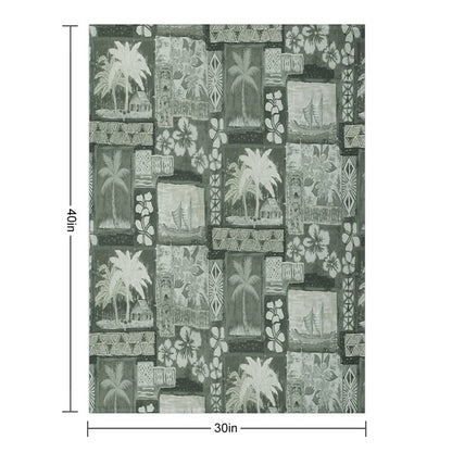 Kona Coast Retro Aloha Shirt Print Throw Blanket