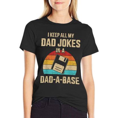 Funny Dad Jokes in Dad-a-base Vintage for Fathers Day  Eco-friendly Material T-Shirt