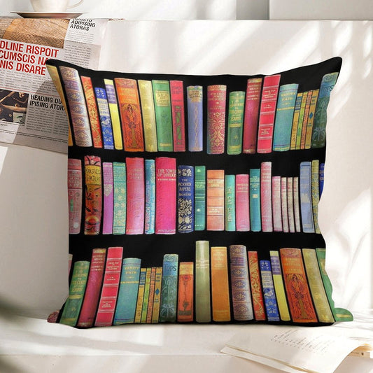 Bookworms Delight  Antique Book Library for Bibliophile Linen Throw Pillow Cover