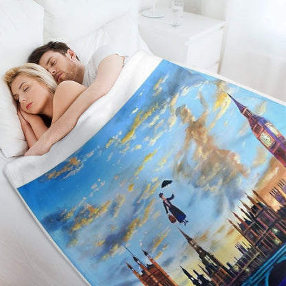 Mary Poppins Returns to London Throw Blanket