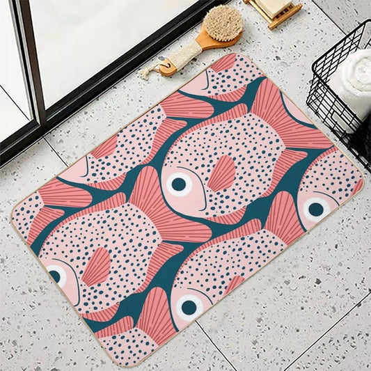 Fish Pattern  Pet-Safe Bath Mat