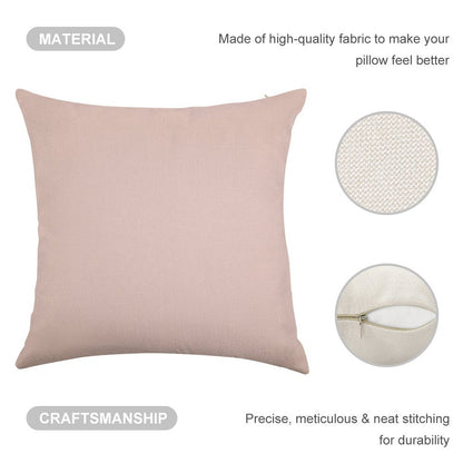 Blush Pink Solid Linen Throw Pillow Cover