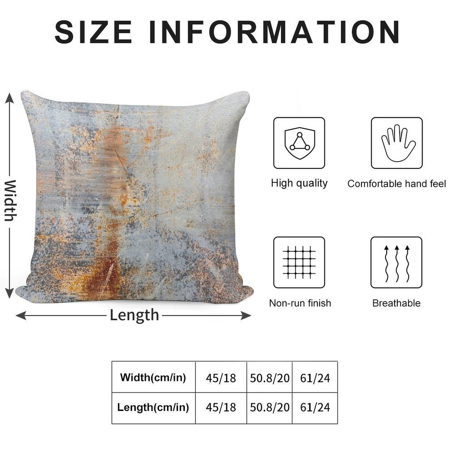 Burn Blue Rust Soft Fade-Resistant Throw Pillow