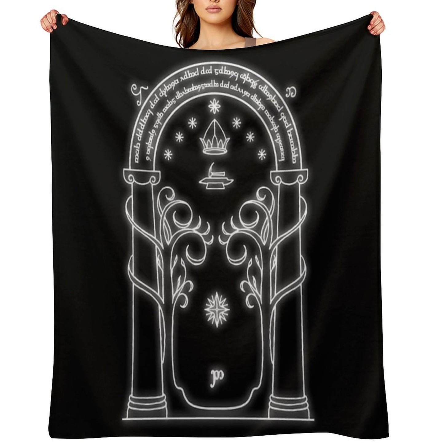 Mines of Moria Door Throw Blanket