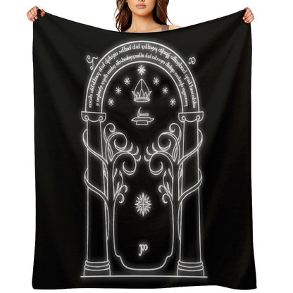 Mines of Moria Door Throw Blanket