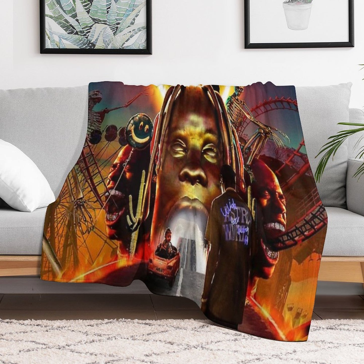 Astroworld Art Throw Blanket