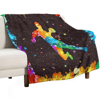 Handball Art Watercolor Throw Blanket