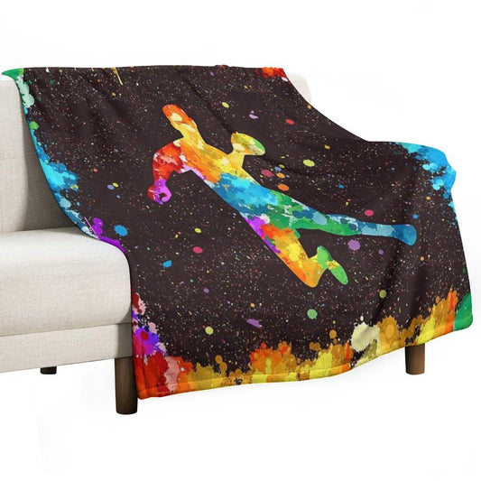 Handball Art Watercolor Throw Blanket