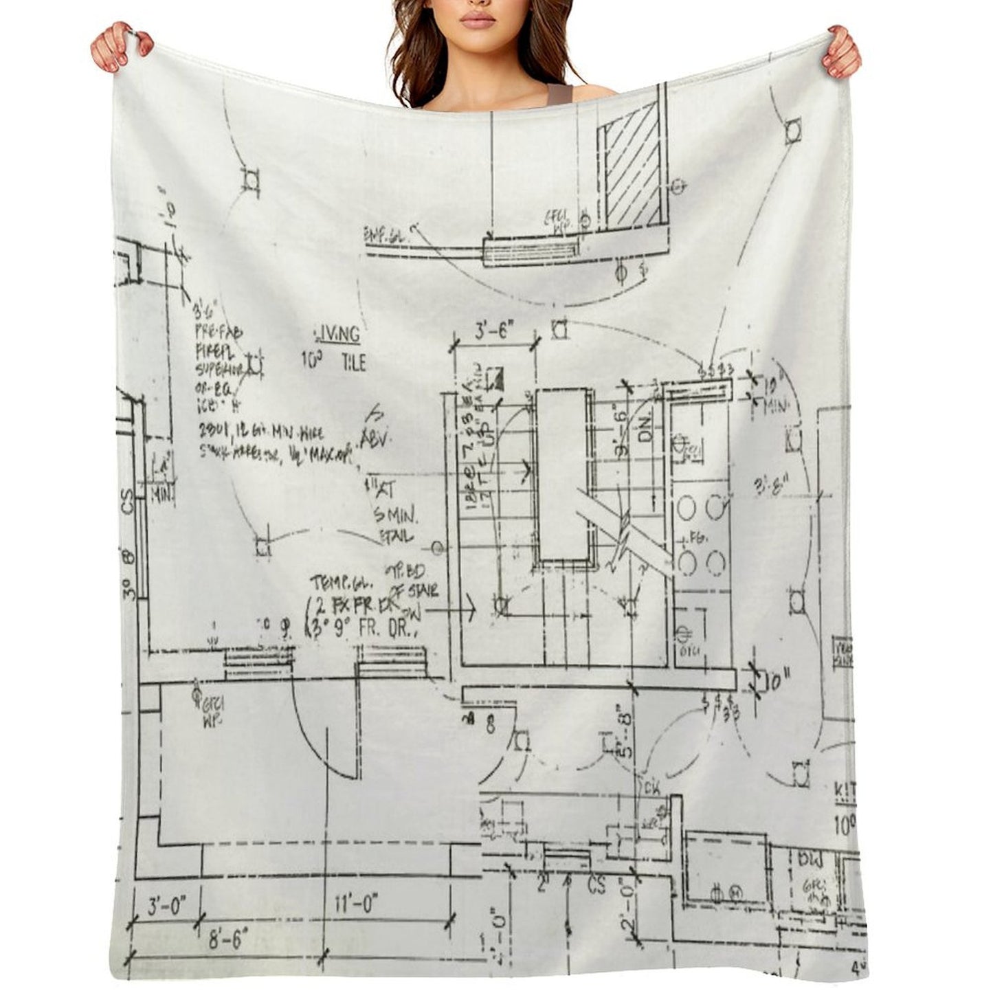 Architects Blueprint - Architecture Pattern Throw Blanket