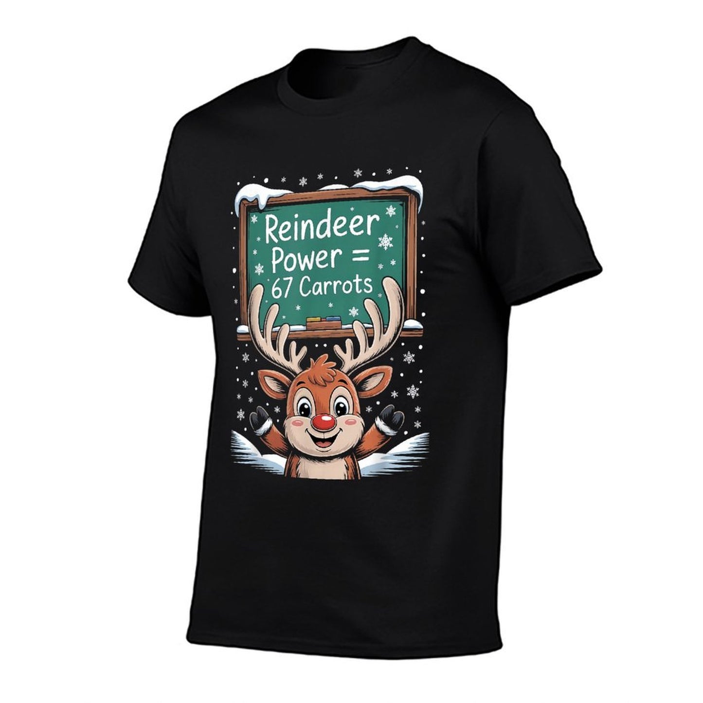 Six Seven Funny Reindeer Power Equals Meme 67 Funny Number  Moisture-wicking T-Shirt