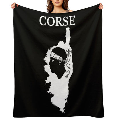 Corsica (Corse) Map, France, French Region. Throw Blanket