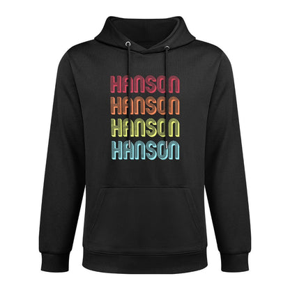 Customized Last Name Custom Family Christmas Team Hanson Gift Surname Funny Retro Vintage 80s Birthday Reunion Layering Staple Hoodie