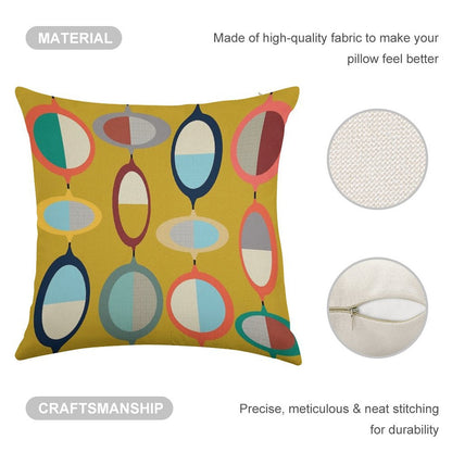 Mid-Century Modern #3 Linen Throw Pillow Cover