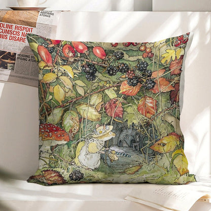 Primrose at The Entrance to The Tunnels Linen Throw Pillow Cover