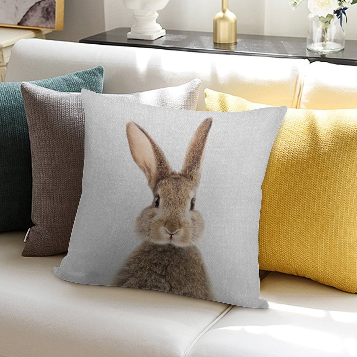 Rabbit - Colorful Soft Shrink-Resistant Throw Pillow