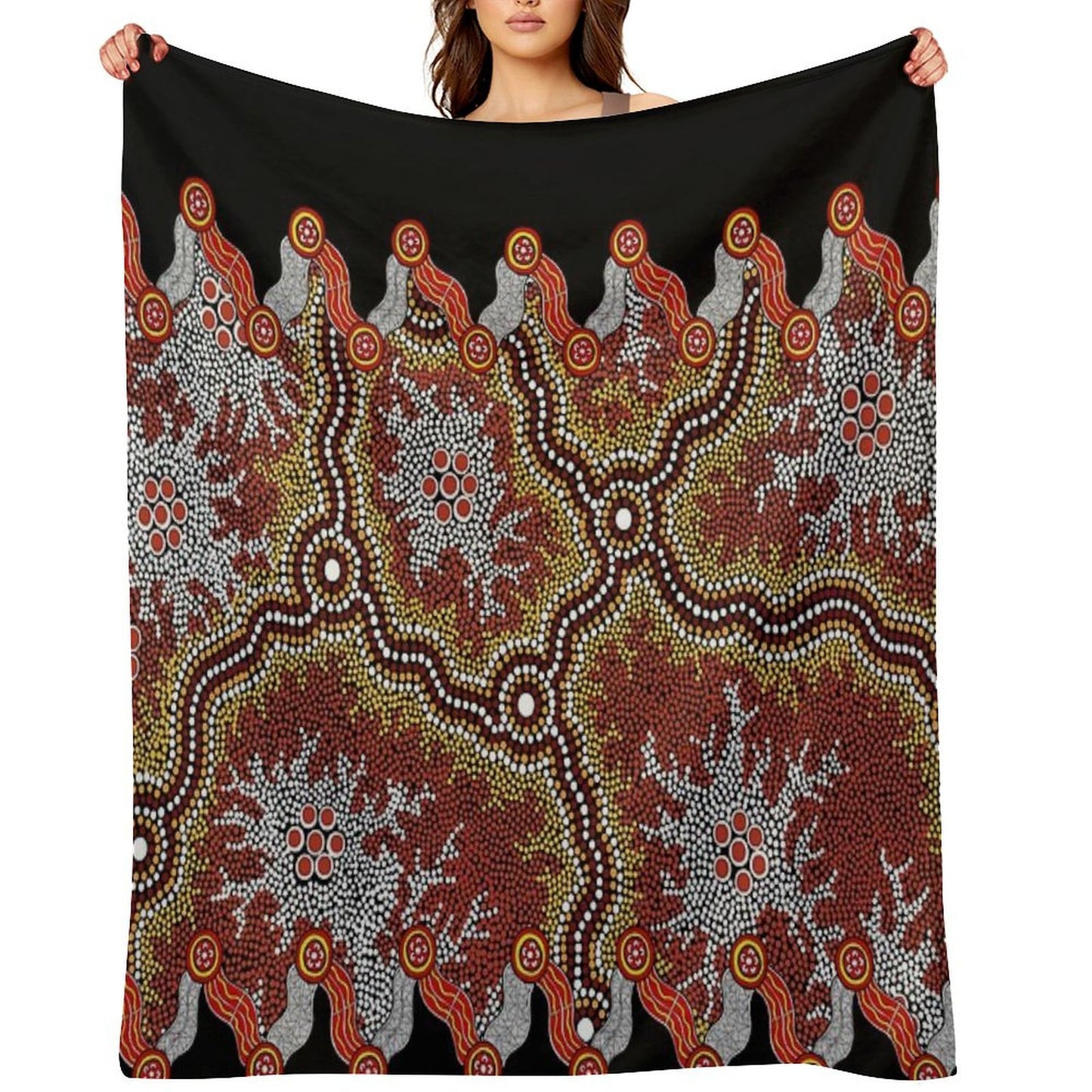 Aboriginal Art Authentic – Travels Throw Blanket