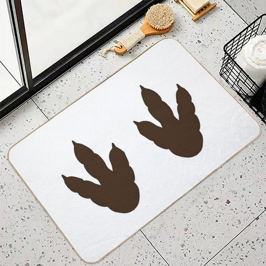 Dinosaur Feet  Dino Footprints  Brown Bath Mat
