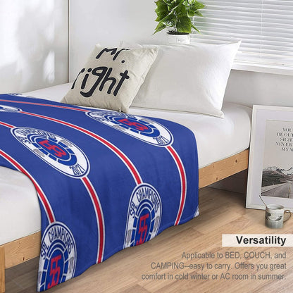 Rangers Fc Champions Mock Badge Design Throw Blanket