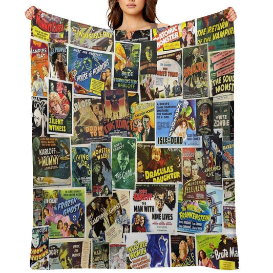 Vintage Horror Throw Blanket