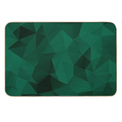 Polygonal Emerald Green Geometric Pattern Bath Mat