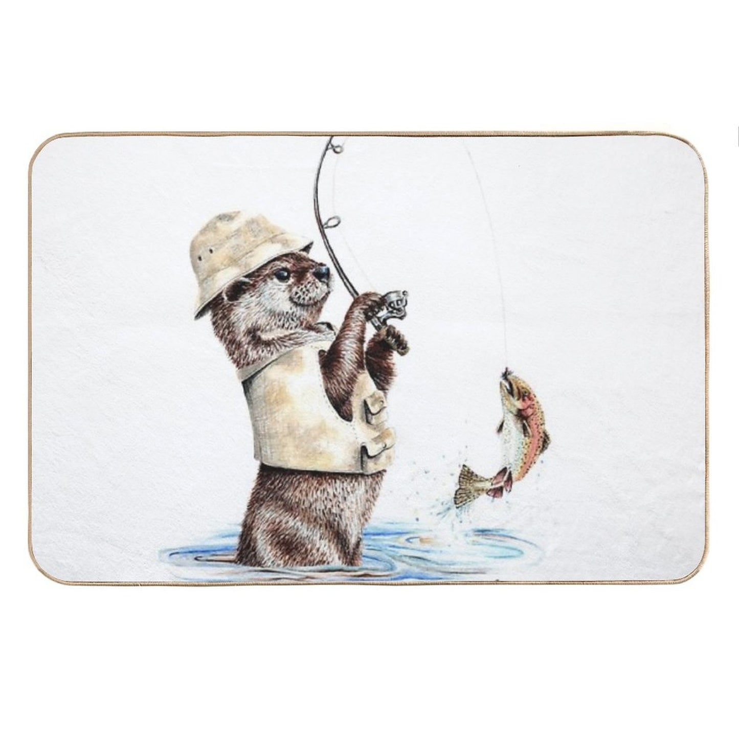 Nature's Fisherman - Otter Trout Fishing Bath Mat