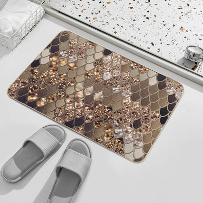 Mermaid Glam Scales #6 (Photo of Glitter Only - Not Reflective) Bath Mat