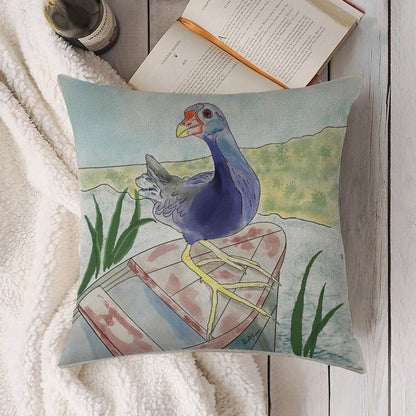 Jewel of The Marsh Linen Throw Pillow Cover