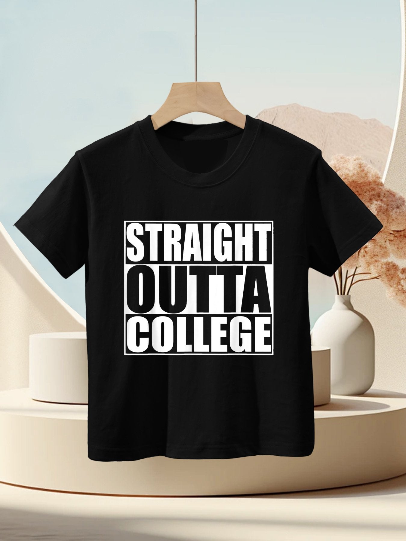 Straight Outta College Graduation Kids T-Shirt