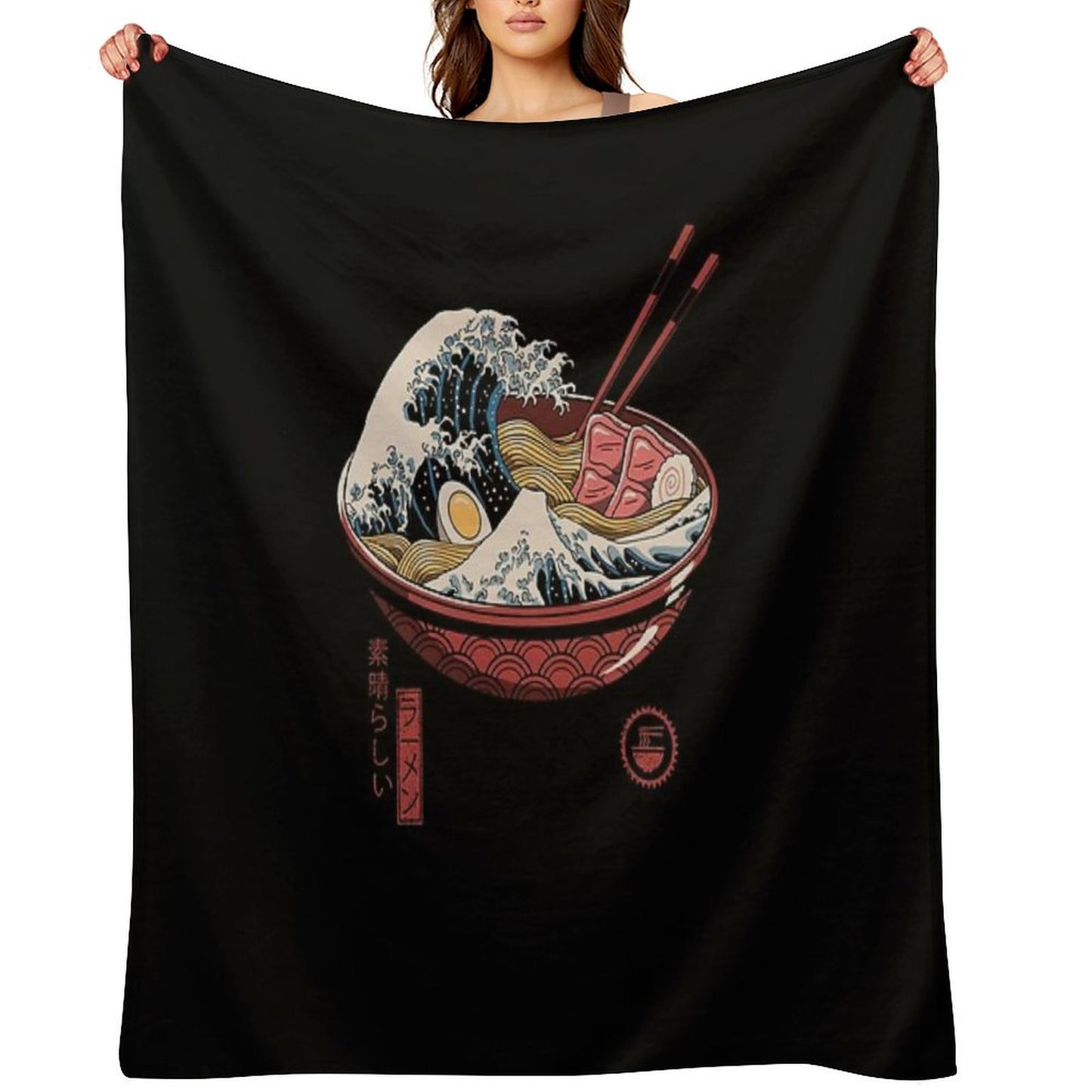 Great Ramen Wave Throw Blanket