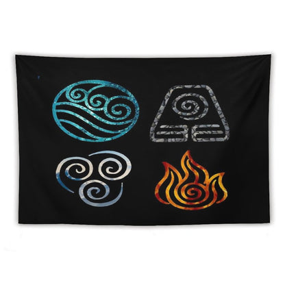 Avatar The Last Airbender Element Symbols Tapestry