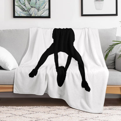 American Football Player Logo Throw Blanket
