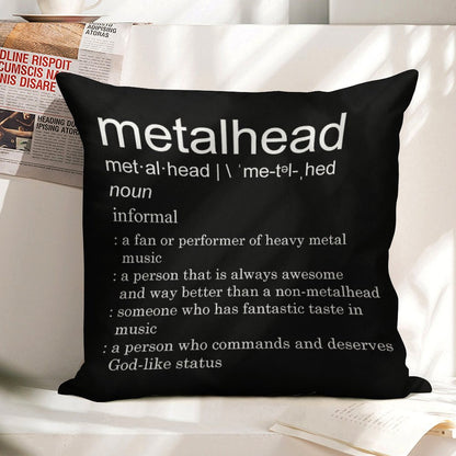 Metalhead Meaning Linen Throw Pillow Cover